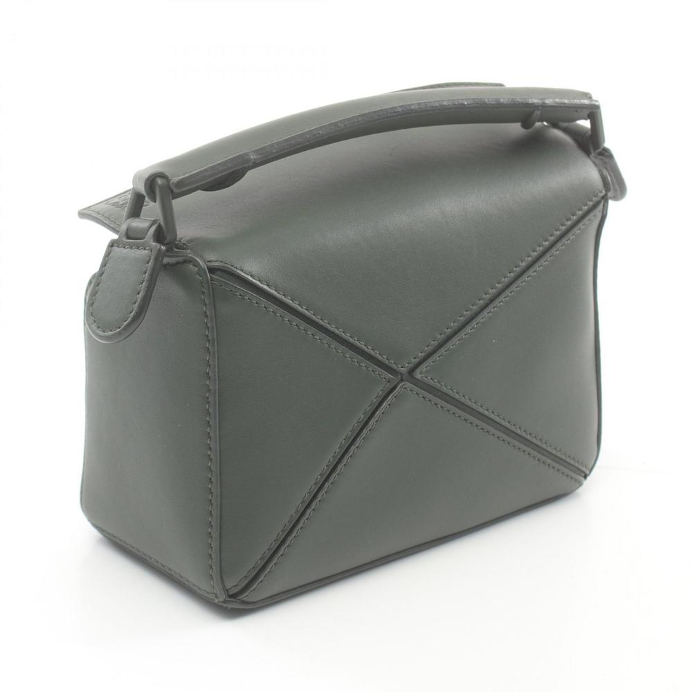 Loewe Puzzle Mini Solid Handbag Leather Green - image 2